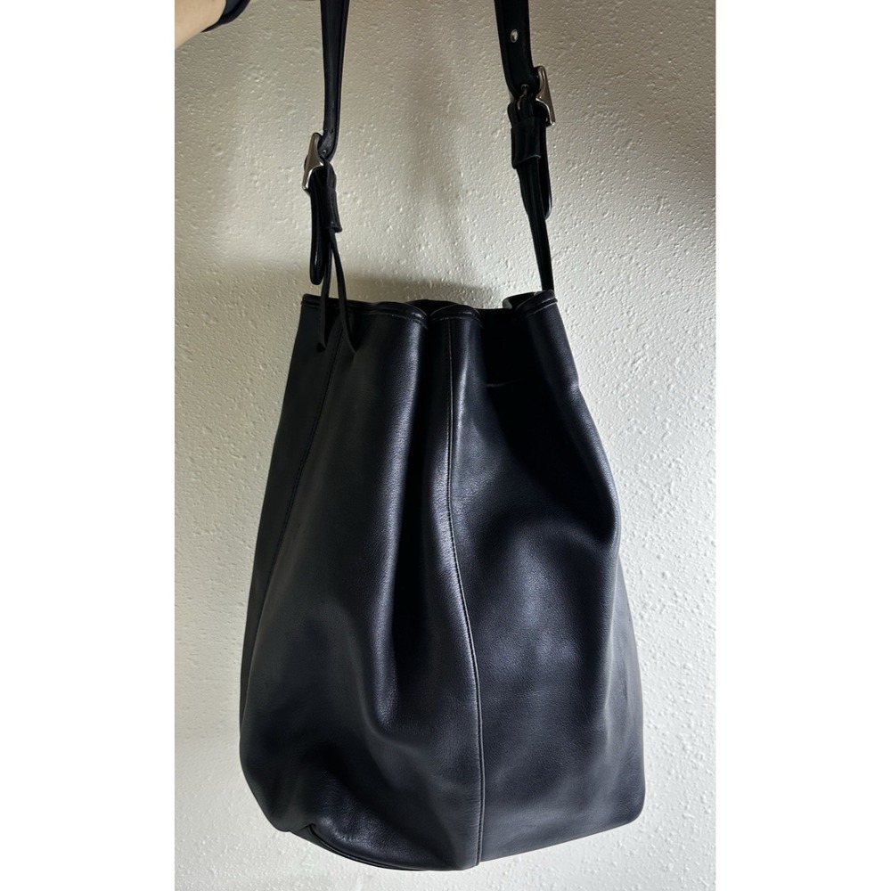 Genuine‎ Coach Vtg Large Legacy Bucket Leather Hobo Bag 9166 Black Leather